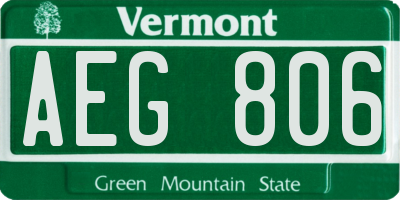 VT license plate AEG806