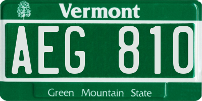 VT license plate AEG810