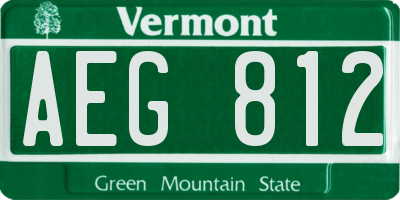 VT license plate AEG812