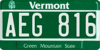 VT license plate AEG816
