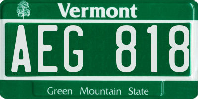 VT license plate AEG818