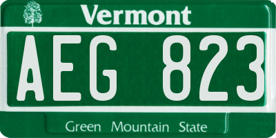 VT license plate AEG823