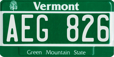 VT license plate AEG826