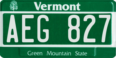 VT license plate AEG827