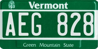 VT license plate AEG828