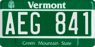 VT license plate AEG841