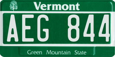 VT license plate AEG844