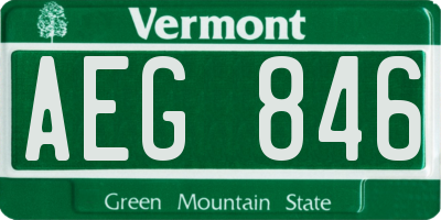 VT license plate AEG846