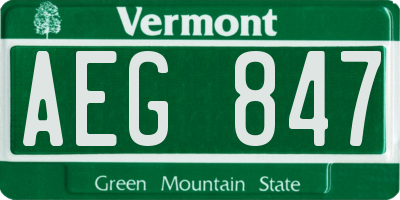 VT license plate AEG847