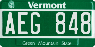 VT license plate AEG848
