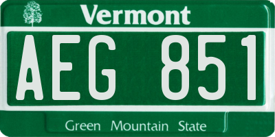 VT license plate AEG851