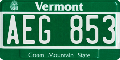 VT license plate AEG853