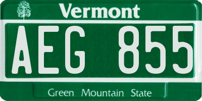 VT license plate AEG855
