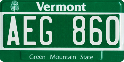 VT license plate AEG860