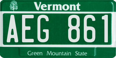 VT license plate AEG861