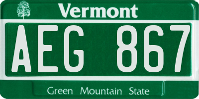 VT license plate AEG867