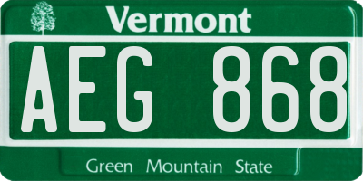 VT license plate AEG868