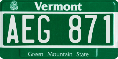VT license plate AEG871