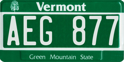 VT license plate AEG877