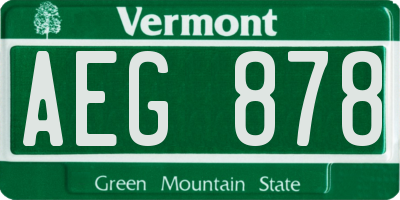 VT license plate AEG878