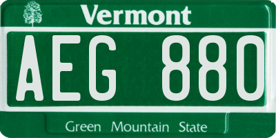VT license plate AEG880