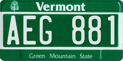 VT license plate AEG881