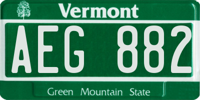 VT license plate AEG882