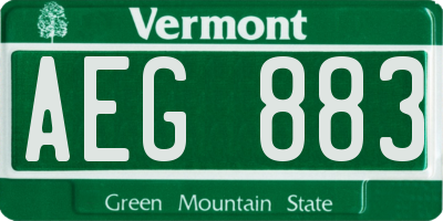 VT license plate AEG883