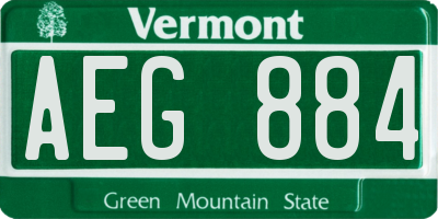 VT license plate AEG884