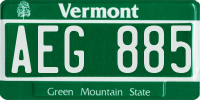 VT license plate AEG885