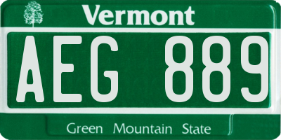 VT license plate AEG889