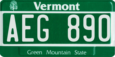 VT license plate AEG890