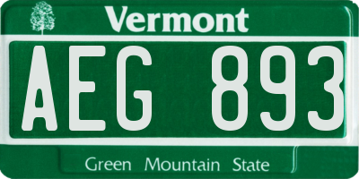 VT license plate AEG893