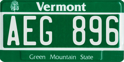 VT license plate AEG896