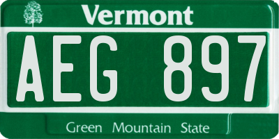 VT license plate AEG897