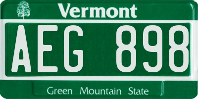 VT license plate AEG898