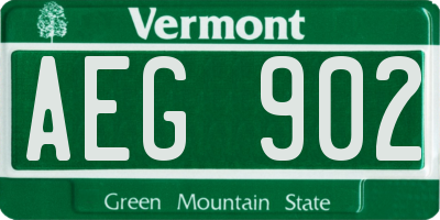 VT license plate AEG902