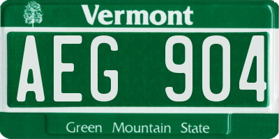 VT license plate AEG904