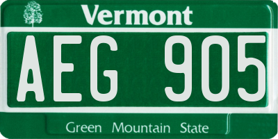VT license plate AEG905