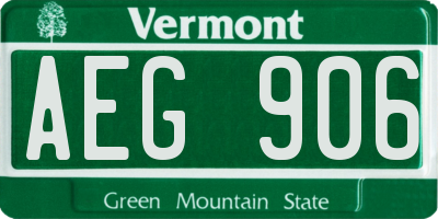 VT license plate AEG906