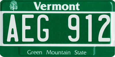 VT license plate AEG912