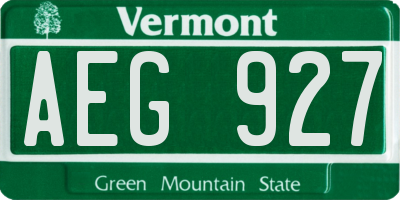 VT license plate AEG927