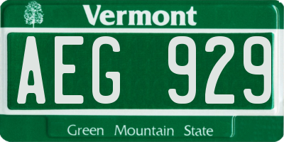 VT license plate AEG929