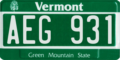 VT license plate AEG931