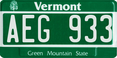 VT license plate AEG933