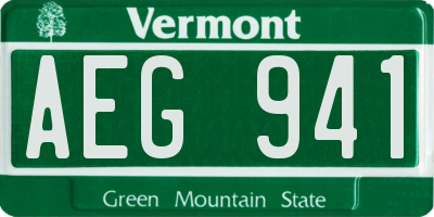 VT license plate AEG941