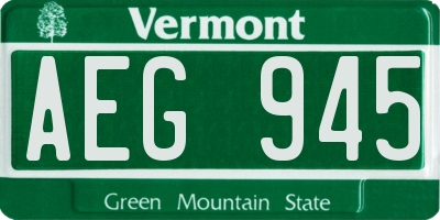 VT license plate AEG945