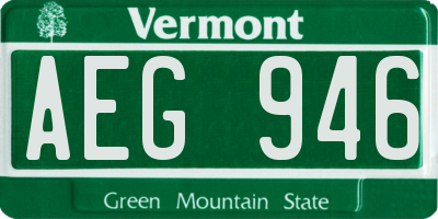 VT license plate AEG946