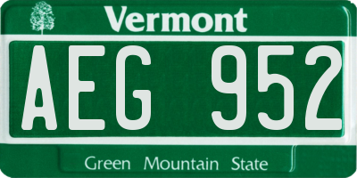 VT license plate AEG952