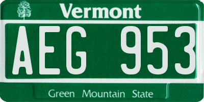 VT license plate AEG953